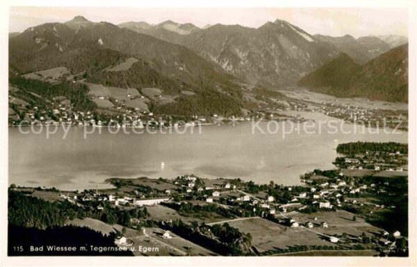Bad Wiessee und Egern Alpenpanorama Fliegeraufnahme