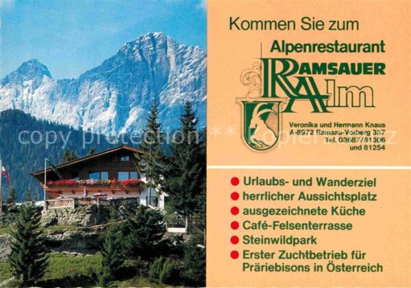 Ramsau Dachstein Steiermark Alpenrestaurant Ramsauer Alm Ramsauer H