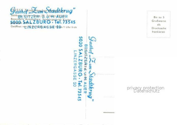 Salzburg Oesterreich Gasthof Zum Stadtkrug Ossis Feinschmeck – Bild 2