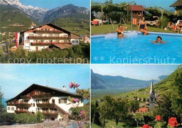 Tramin Weinstrasse  Pension Rechtenthal Swimming Pool Alpen