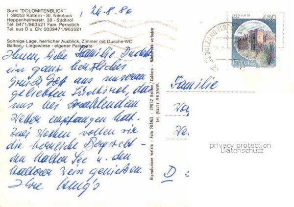 St Nikolaus Kaltern Hotel Garni Dolomitenblick Badestrand O – Bild 2