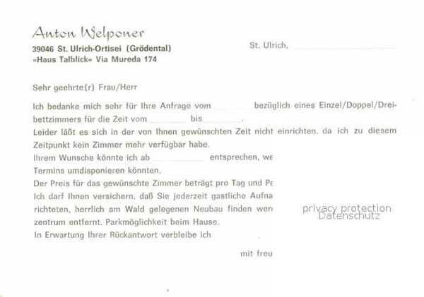 Ortisei St Ulrich Haus Talblick Fremdenzimmer Dolomiten – Bild 2