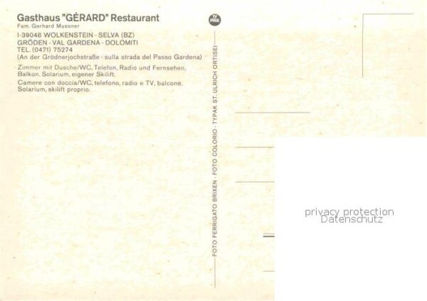 Wolkenstein Groeden Gasthaus Restaurant Gerard Dolomiten – Bild 2