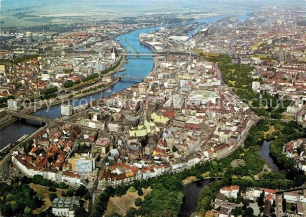 Bremen Blick über die City Hansestadt Fliegera