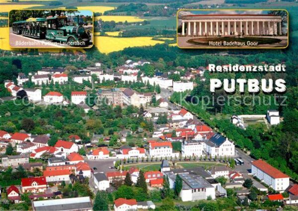 Putbus Ruegen Fliegeraufnahme Bäderbahn Hotel Badehau