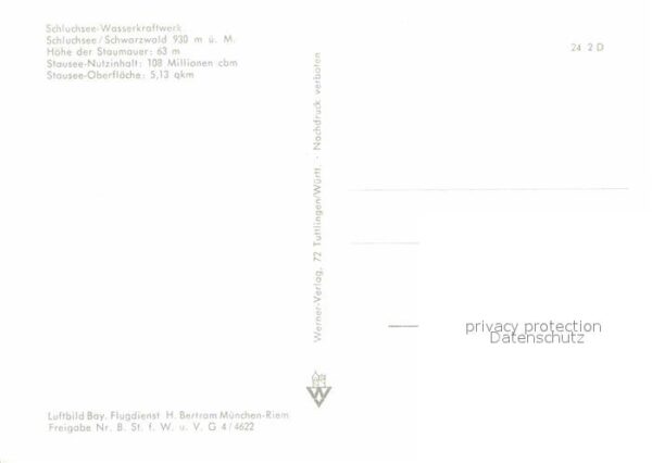 Schluchsee Fliegeraufnahme Wasserkraftwerk – Bild 2