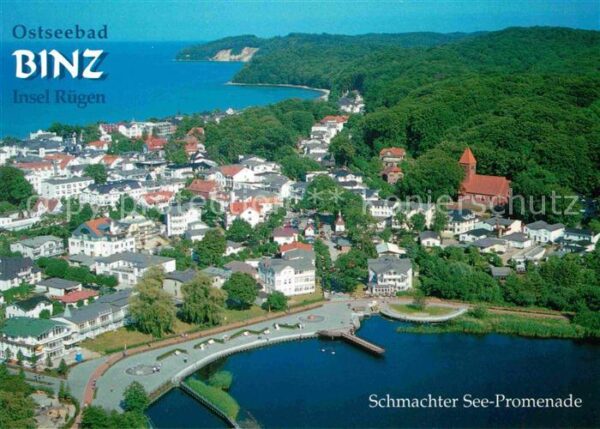 Binz Ruegen Fliegeraufnahme Schmachter See Promenad