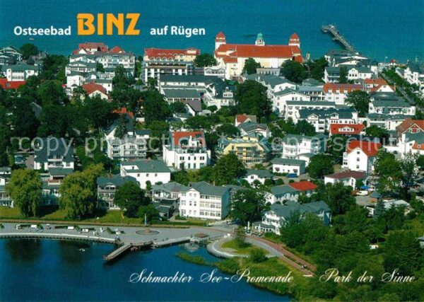 Binz Ruegen Fliegeraufnahme Schmachter See Promenad