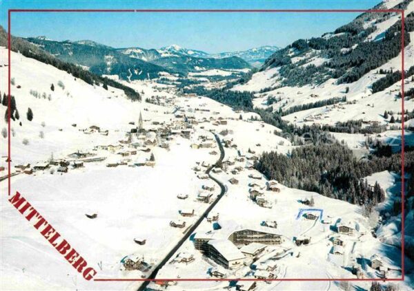 Mittelberg Kleinwalsertal Skigebiet Fliegeraufnahme
