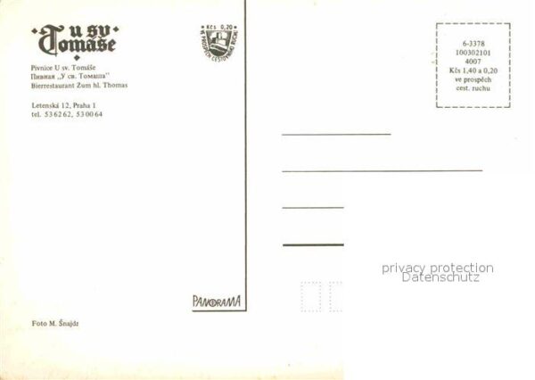 Prag Prahy Prague Restaurant Tomase – Bild 2