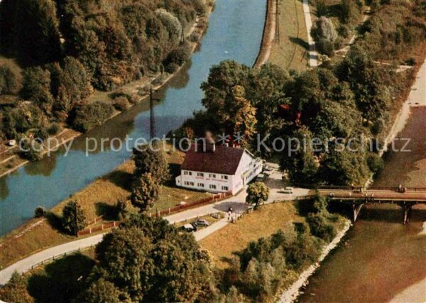 Ebenhausen Isartal Fliegeraufnahme Gasthaus zum Brückenfis
