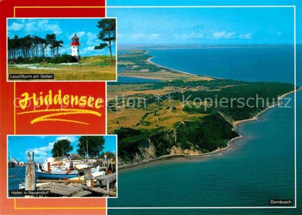Insel Hiddensee Leuchtturm am Gellen Fliegeraufnahme Do
