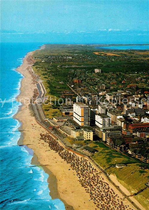 Westerland Sylt Fliegeraufnahme mit Strand und Promenad