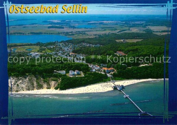 Sellin Ruegen Fliegeraufnahme mit Seebrücke