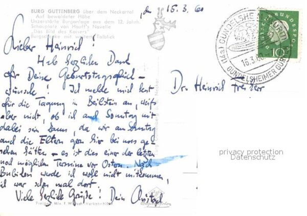Gundelsheim Neckar Fliegeraufnahme Burg Guttenberg – Bild 2