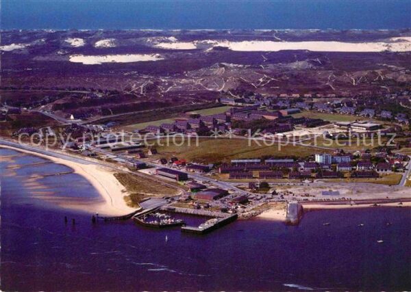List Sylt Fliegeraufnahme mit Hafen Wanderdünen