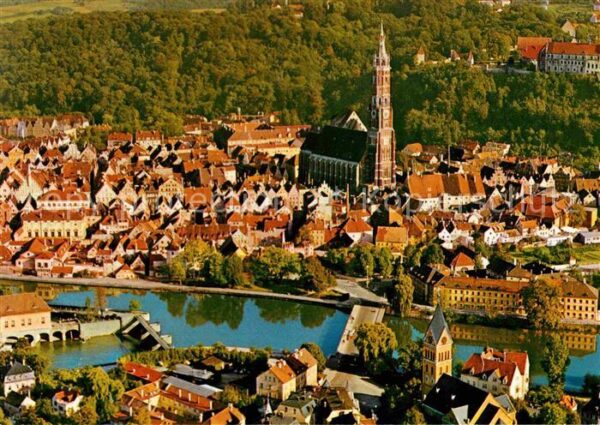 Landshut Isar Fliegeraufnahme Isarpartie