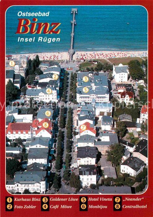 Binz Ruegen Fliegeraufnahme mit Strand und Seebrück