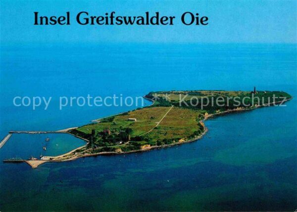 Greifswalder Oie Fliegeraufnahme mit Leuchtturm