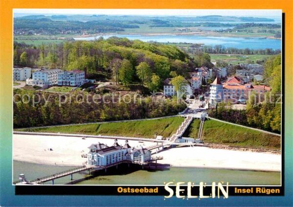 Sellin Ruegen Fliegeraufnahme mit Seebrücke