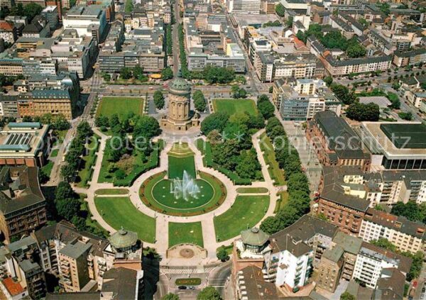 Mannheim Fliegeraufnahme Friedrichsplatz mit Was