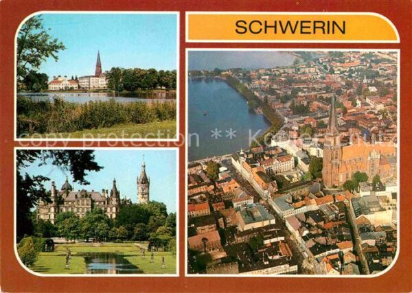 Schwerin Mecklenburg Burgsee Fliegeraufnahme Schloss