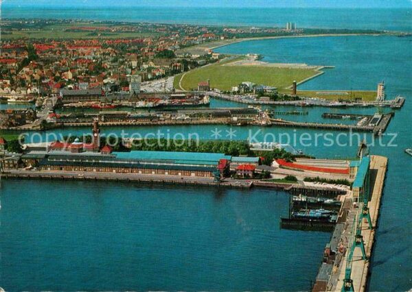 Cuxhaven Nordseebad Fliegeraufnahme Steubenhöft Hafen
