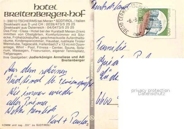 Tscherms Hotel Breitenberger Hof Tennisplatz Ter – Bild 2