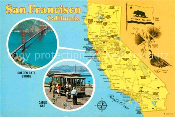 San Francisco California Golden Gate Bridge Cable Car