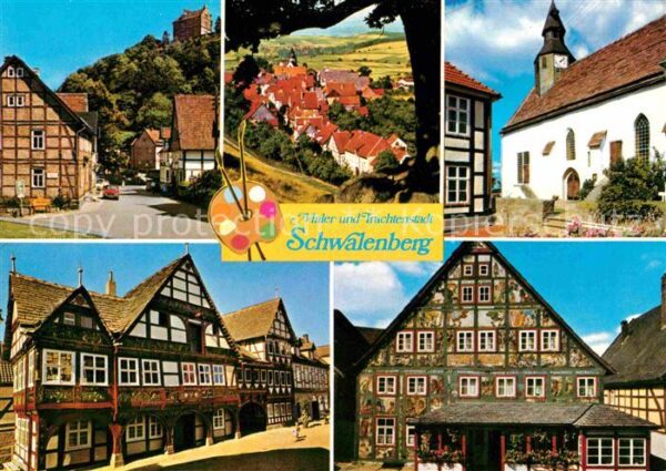 Schwalenberg Burgblick Teilansicht Stadtkirche Ratha