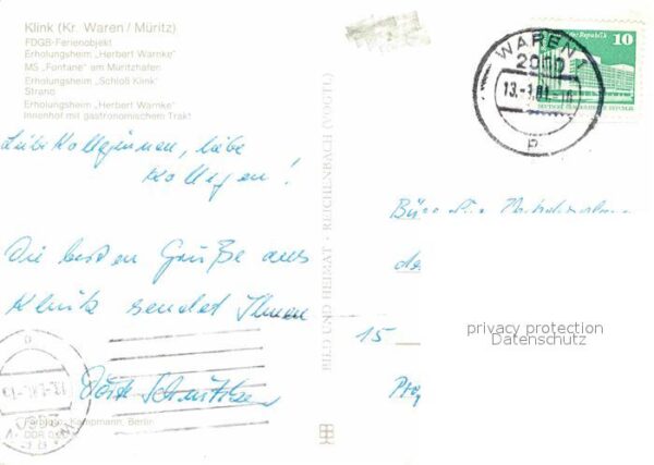 Klink Waren FDGB Erholungsheim Herbert Warnke Innen – Bild 2