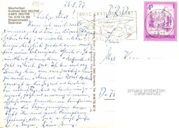 Reuthe Vorarlberg Kurhotel Moorheilbad Gastraum Hallenbad – Bild 2