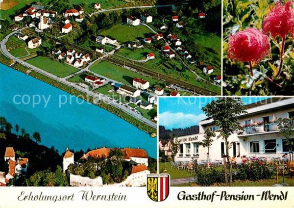 Wernstein Inn Fliegeraufnahme mit Gasthof Pension Wen