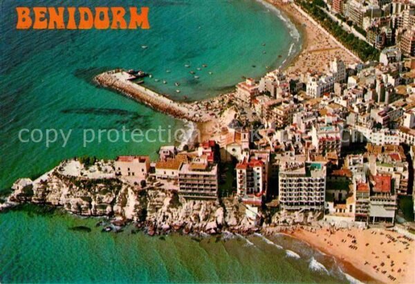 Benidorm Vista aerea Castillo y Puerto