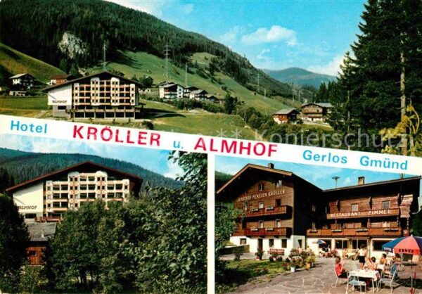 Gmuend Gerlos Hotel Kröller mit Almhof Terrasse