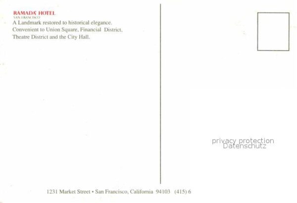 San Francisco California Ramada Hotel Golden Gate Bridge – Bild 2