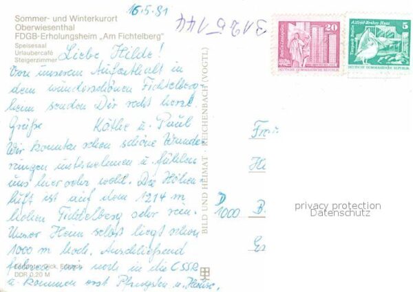 Oberwiesenthal Erzgebirge Erholungsheim am Fichtelberg – Bild 2