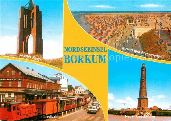 Borkum Strand Leuchtturm Großes Kaap Inselbahn