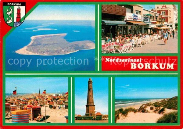 Borkum Fliegeraufnahme Strand Leuchtturm