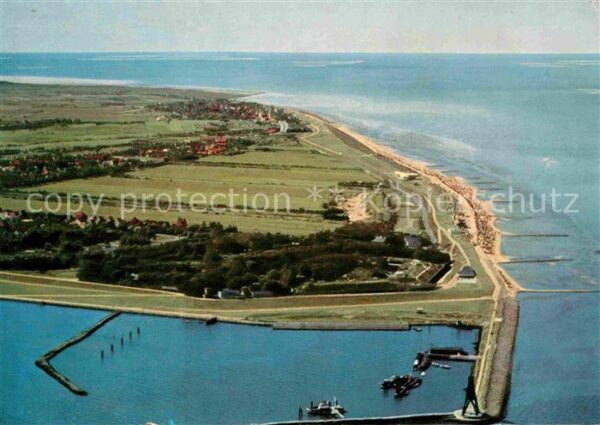 Cuxhaven Doese Nordseebad Fliegeraufnahme Kugelbake und Strandbad