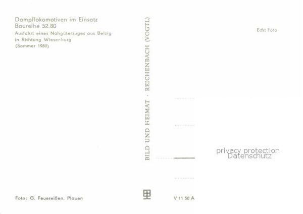Lokomotive Dampflokomotive Baureihe 52.80 Bahnhof – Bild 2