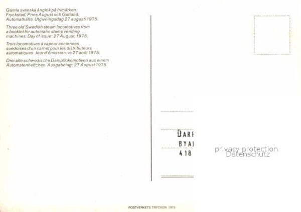 Lokomotive Dampflokomotiven Schweden Automatenheft – Bild 2