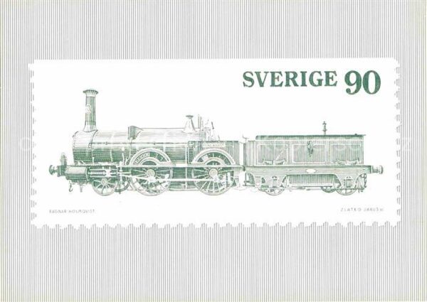 Lokomotive Gamla svenska anglok pa frimärken Brief