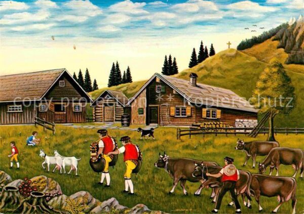 Kuenstlerkarte Willi Forrer Bauernmalerei