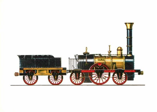 Lokomotive Adler 1835  Zeichnung Swoboda