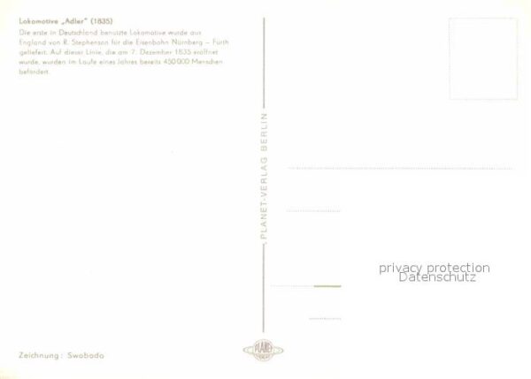 Lokomotive Adler 1835  Zeichnung Swoboda – Bild 2
