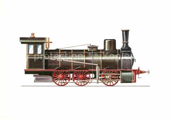 Lokomotive Güterzug-Lokomotive 1877 Zeichnung Swob