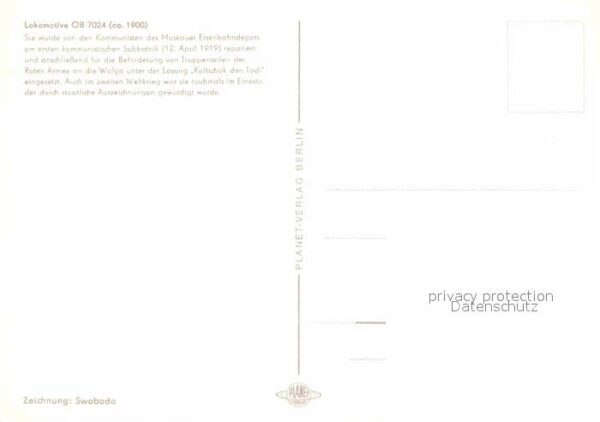 Lokomotive OB 7024 ca. 1900 Zeichnung Swoboda – Bild 2