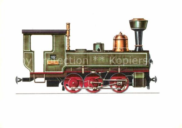 Lokomotive Tender-Lokomotive 1893 Zeichnung Swobod