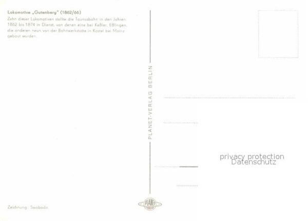 Lokomotive Gutenberg 1862/66 Zeichnung Swoboda – Bild 2
